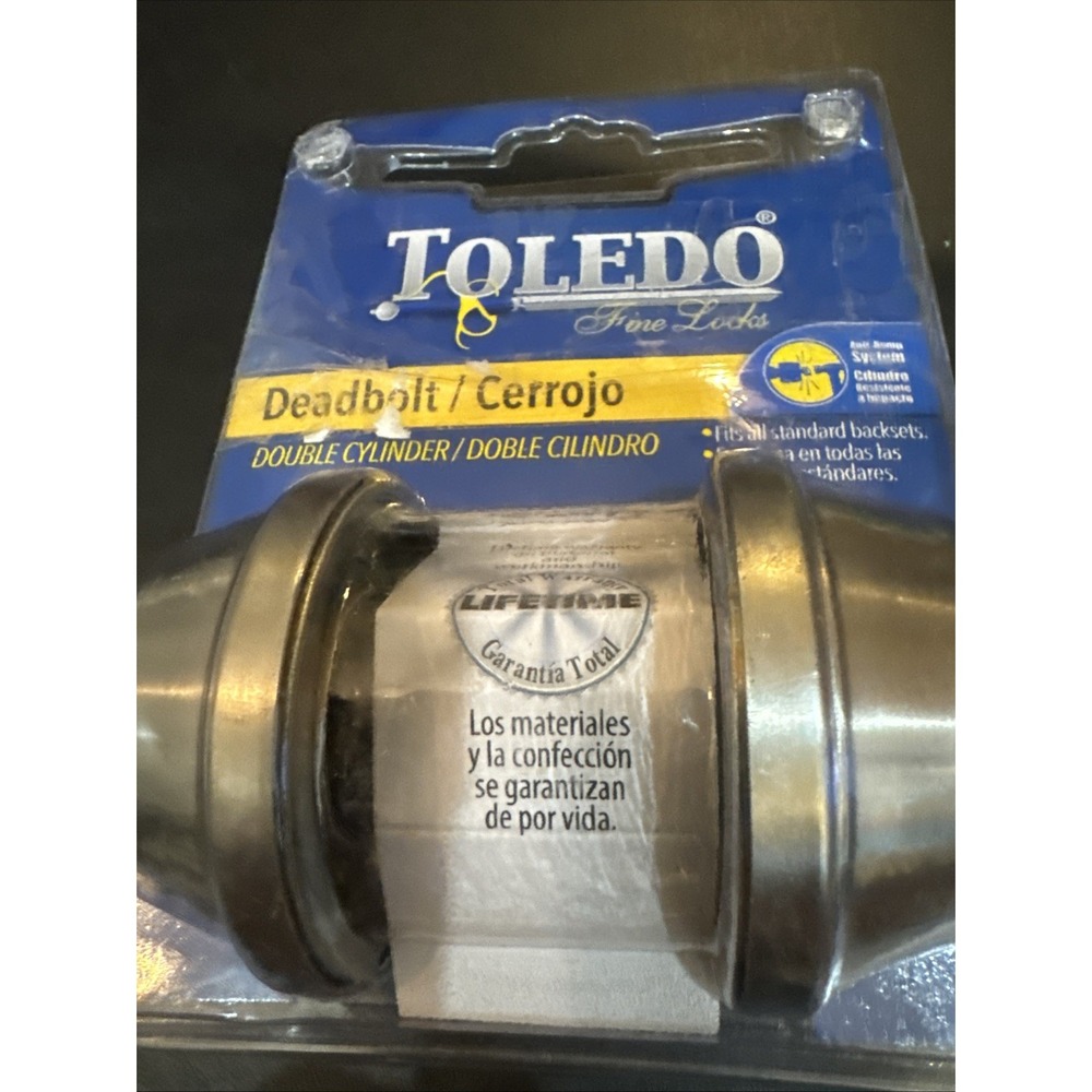 Toledo Fine Locks‎ Double Cylinder Deadbolt Set Satin Stainless Steel Key Lock